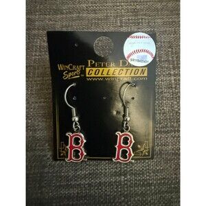 New Wincraft Boston Red Sox MLB Team Logo "B" Wire Earrings